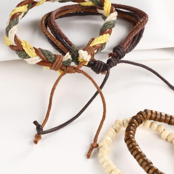 Men's Ethnic Beaded Boho Bracelet Set